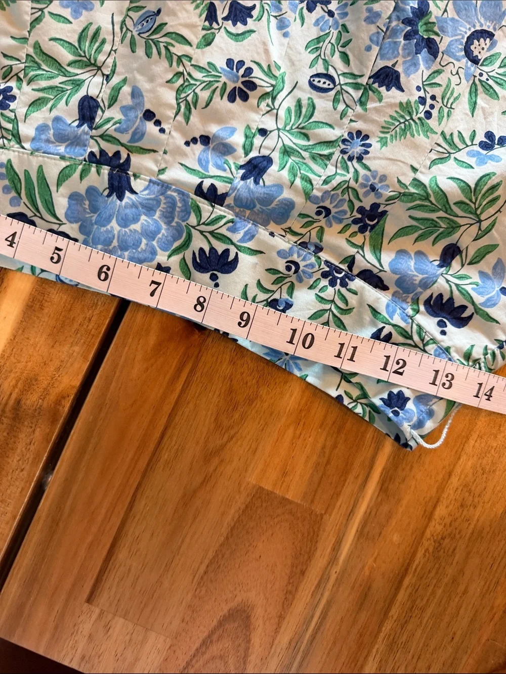 Talbots Petite Floral Pleated Midi Skirt Blue Green 100% Cotton Size 4P